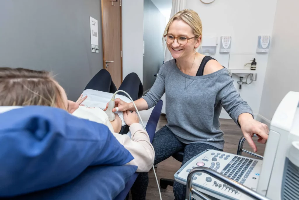 Patient attending a Women's Health Physiotherapy appointment for a condition such as endometriosis